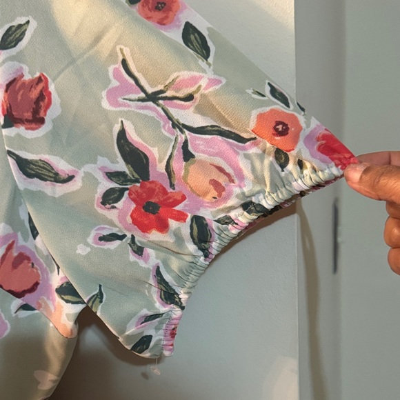 LC Lauren Conrad Green Wrap Floral Midi Dress - Picture 6 of 9